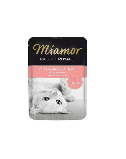 MIAMOR Ragout Royal thon et poulet en sauce 100 g