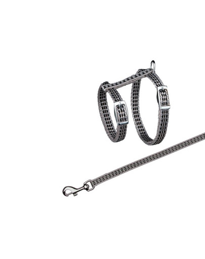 TRIXIE Harnais réfléchissant avec laisse pour chats 22-42 mm/10 mm