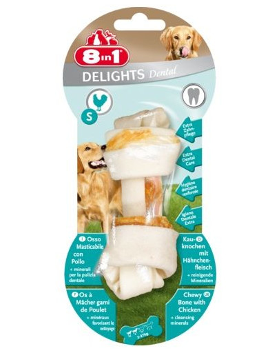 8IN1 Delights Dental S Os à mâcher avec du poulet et des minéraux pour le nettoyage des dents 1 pièce