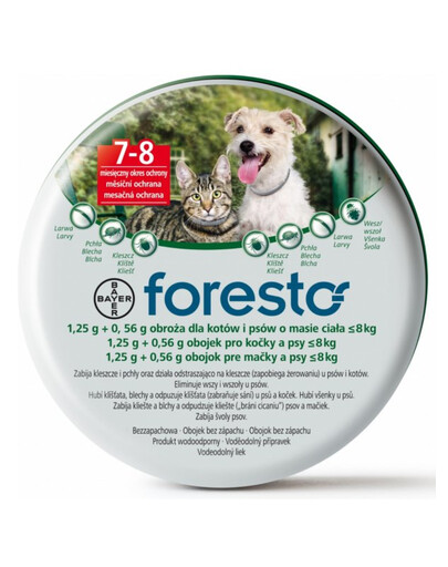 BAYER FORESTO chat chien jusqu'à 8 kg