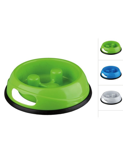 TRIXIE Slow Feeding Gamelle antidérapante en plastique 0,45L/20cm - pour manger lentement