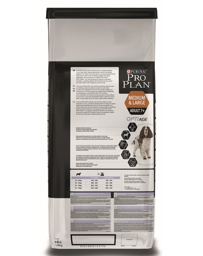 PURINA PRO PLAN Medium Large Adult 7+ -Croquettes pour chiens de moyennes et grandes races âgés de plus de 7 ans - 14kg