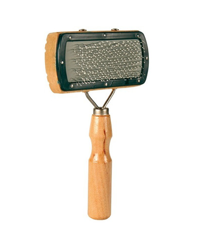 TRIXIE Brosse douce en bois (dents métalliques)