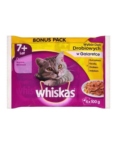 WHISKAS Senior Volaille en gelée 4x100g