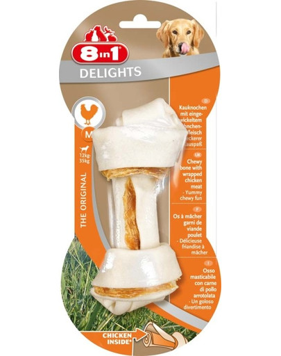 8IN1 Delights Bone M Os à mâcher avec de la viande de poulet roulée 1 pièce