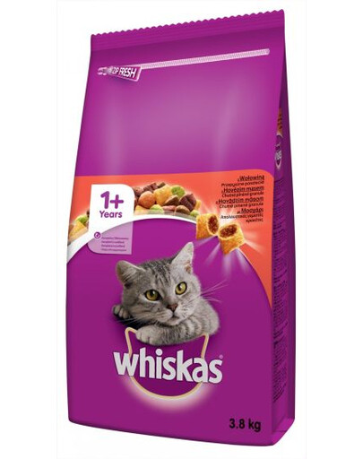 WHISKAS Wołowina 3.8KG