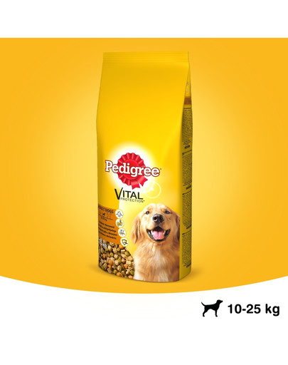 PEDIGREE Vital Protection Croquettes à la volaille et aux légumes chien adulte 15 kg