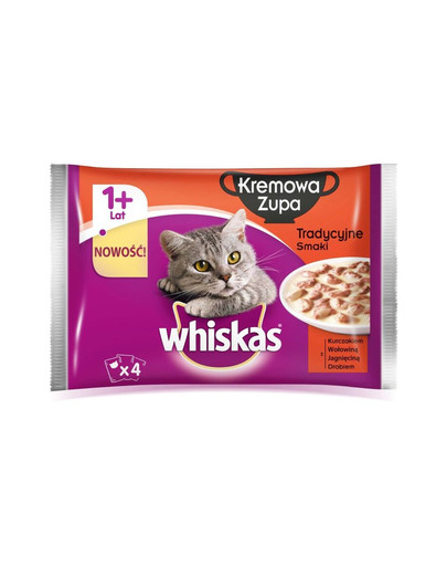 WHISKAS Soupe crémeuse traditionnelle 4x 85g x13