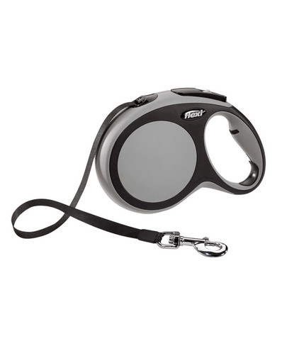 FLEXI Laisse automatique New Comfort M Rope 5 m Grey