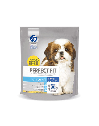 PERFECT FIT Junior (1 an) Riche en poulet pour chiens de petite race 5 x 825g