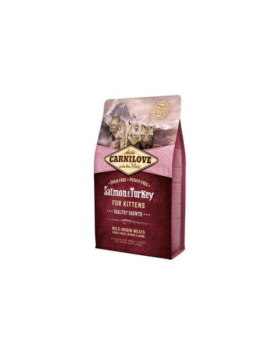 CARNILOVE Kitten Saumon/Dinde croquettes pour chatons 2 kg