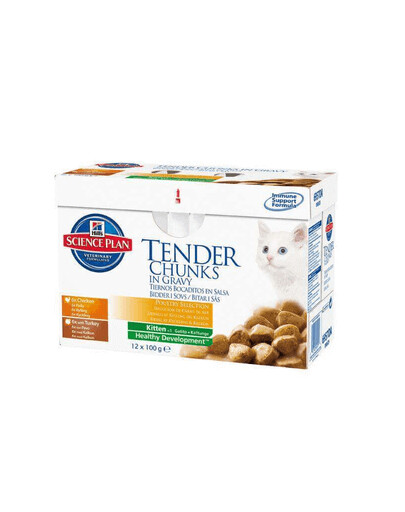 HILL'S Science Plan Feline Kitten Multipack Poulet & Dinde 85 g x12 pièces.
