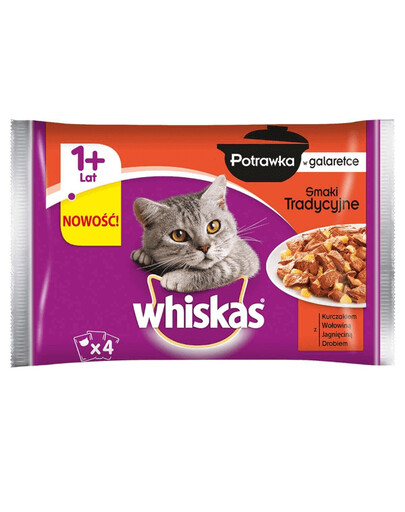 WHISKAS Un plat en gelée (1+ lat) Saveurs traditionnelles 13x4x85g