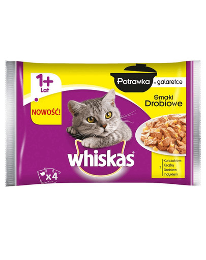 WHISKAS Casserole Saveurs de la volaille en gelée 52x85g