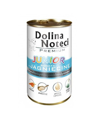 DOLINA NOTECI Premium Junior - Riche en agneau pour chiots et jeunes chiens de moyennes et grandes races - 400g