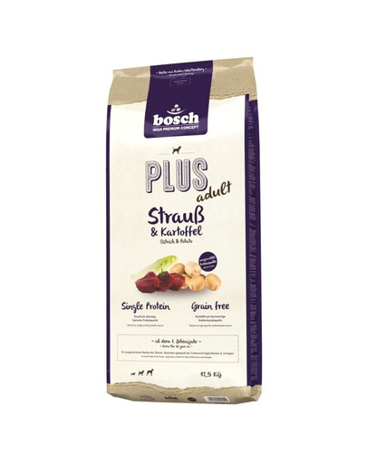 BOSCH Plus - Autruche et pomme de terre pour les chiens souffrant d'allergies - 12,5 kg