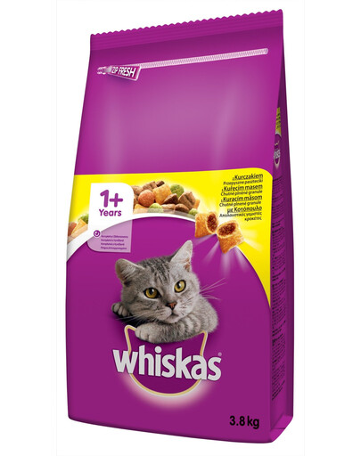 WHISKAS Adult 1+ z kurczakiem 3,8 kg