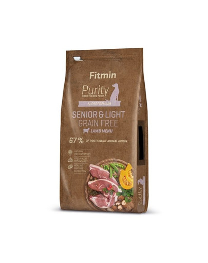 FITMIN Dog Purity Grain Free Senior & Light Lamb 12 kg