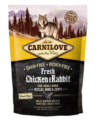 CARNILOVE Fresh Poulet & Lapin pour chiens Adultes 1,5 kg