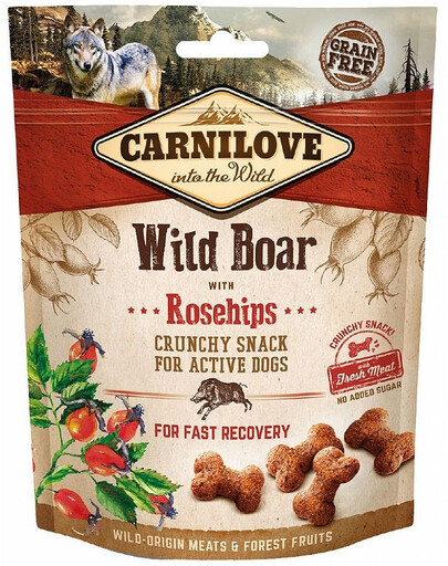 CARNILOVE Crunchy snacks friandises croquantes au sanglier et à l'églantier 200 g