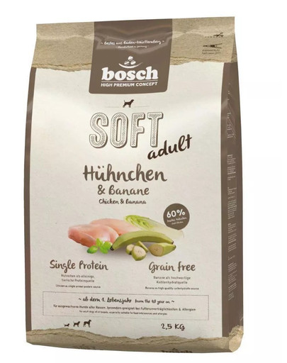 BOSCH Plus - Poulet & banane pour chiens avec intolérances alimentaires - 2,5 kg