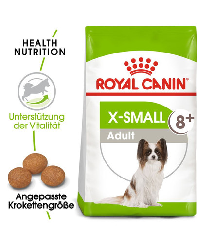 ROYAL CANIN X-Small Adult 8+ 1.5 kg sucha karma dla psów powyżej 8 roku życia, ras bardzo małych