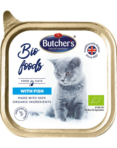 BUTCHER'S BIO 85 g de pâtée pour chat au poisson