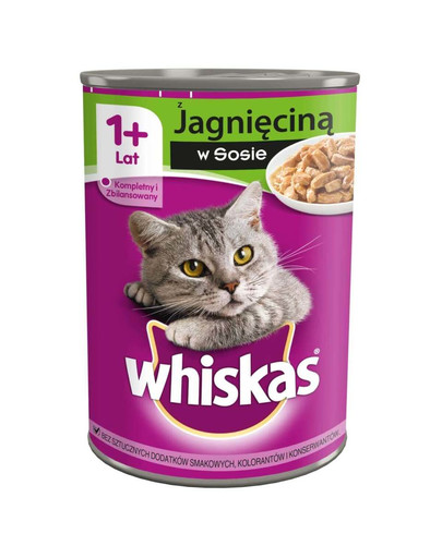 WHISKAS Agneau en sauce 400 g x 18 + 6 GRATIS