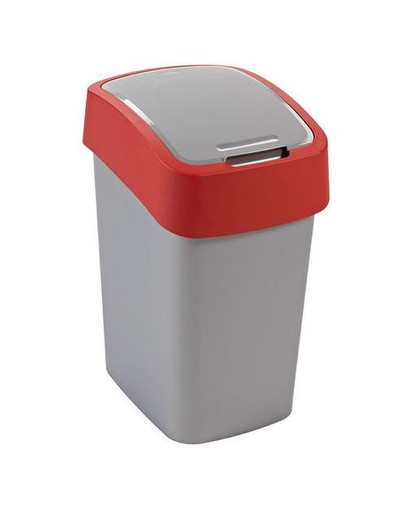 CURVER "FLIP BIN" poubelle 25 l rouge argenté