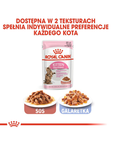 ROYAL CANIN Kitten Sterilised nourriture humide en sauce pour chatons stérilisées jusqu'à 12 mois 12 x 85g