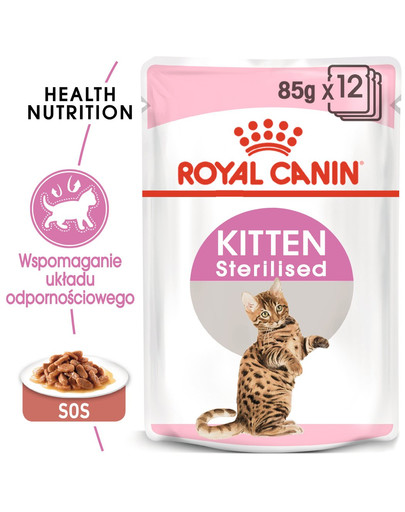ROYAL CANIN Kitten Sterilised nourriture humide en sauce pour chatons stérilisées jusqu'à 12 mois 12 x 85g