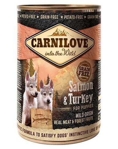 CARNILOVE Wild Meat Salmon & Turkey łosoś i indyk dla szczeniąt 400 g