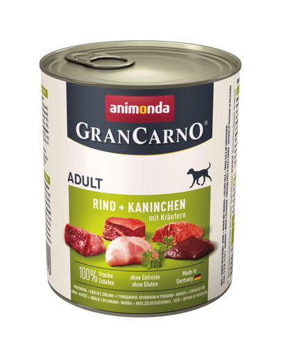 ANIMONDA Grancarno Chien Adulte Boeuf et Lapin aux herbes 800 g