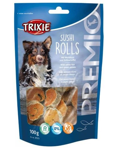 TRIXIE Premio Sushi Rolls Friandises rouleaux de sushi 100 g - pour chiens adultes