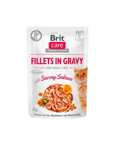 BRIT Care Cat Fillets in gravy savory salmon 85 g filety łososia w sosie