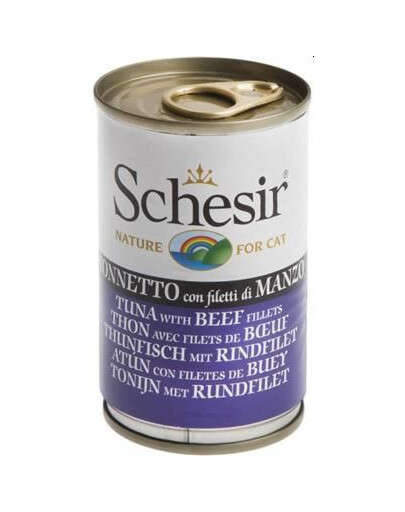 SCHESIR Croquettes pour chats au thon et au bœuf 140 g
