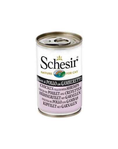 SCHESIR Croquettes pour chats au poulet et aux crevettes 140 g