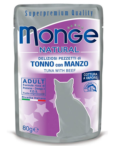 MONGE Cat Jelly Thon et bœuf 80 g