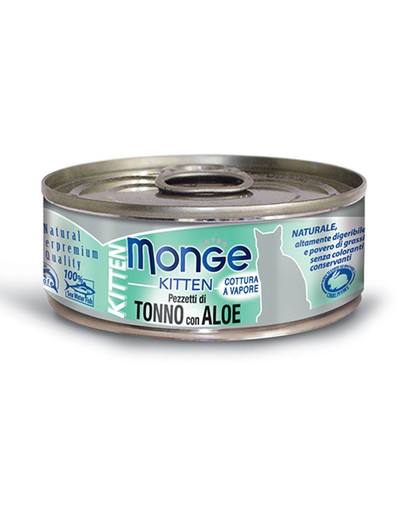 MONGE Kitten Jelly - Thon avec aloe vera en gelée - 80 g