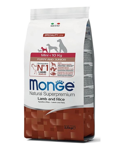 MONGE Dog Mini Puppy and Junior 800 g - agnello e riso
