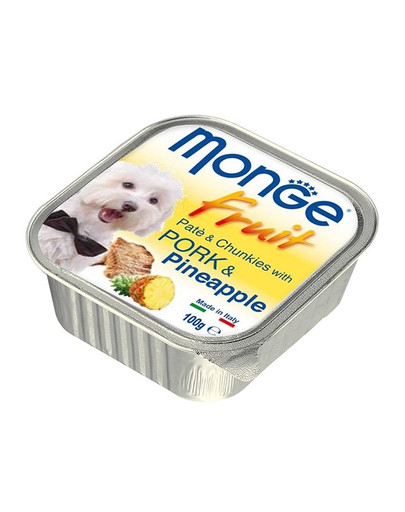 MONGE Fruit Dog - Pâtée de porc et ananas - 100 g