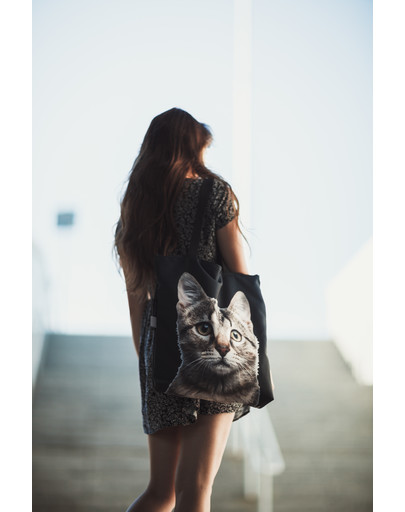 FERA Sac de courses motif chaton