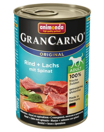 ANIMONDA Grancarno Boeuf, saumon et épinards 400 g
