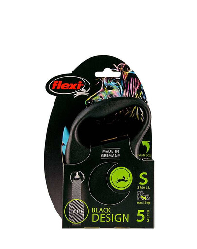 FLEXI Guinzaglio automatico Black Design S strap 5 m blu