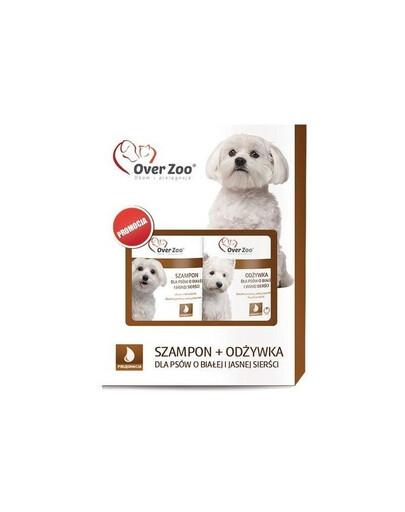 OVER ZOO Zestaw szampon 250 ml i odżywka 240 ml do białej i jasnej sierści