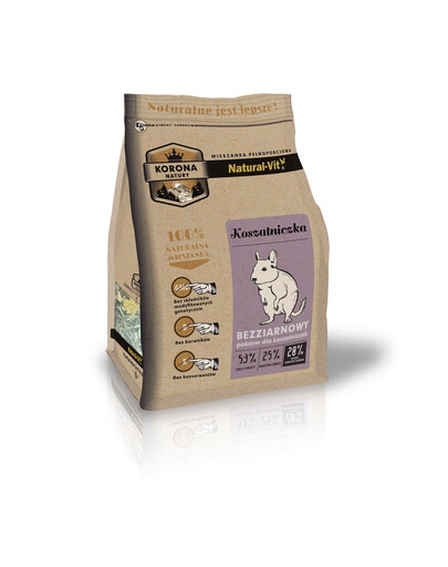 NATURAL-VIT Korona Natury Mieszanka pełnoporcjowa dla koszatniczek 2 x 750 g + mieszanka uzupełniająca 70 g