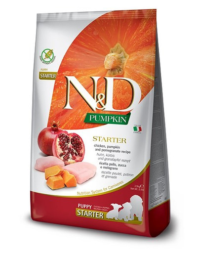 FARMINA N&D Pumpkin Dog Puppy All Breeds chicken & pomegranate 2.5 kg poulet et grenade pour toutes les races de chiots