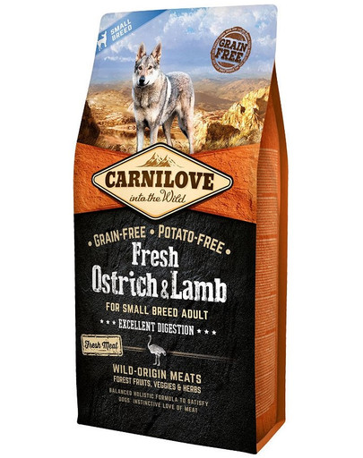 CARNILOVE Fresh Adult small breed l'autruche et l'agneau 12 kg (2 x 6 kg)