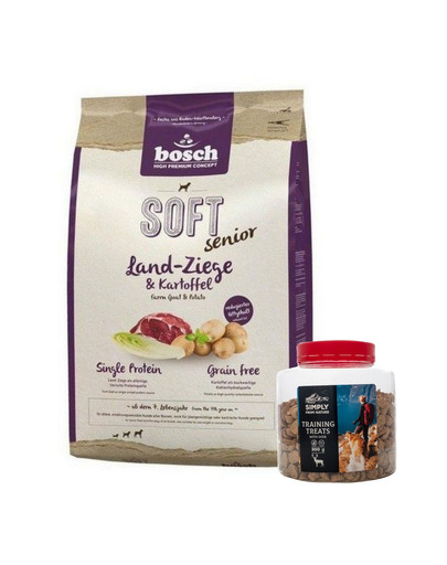 BOSCH Soft Senior Kozina & Ziemniak 12,5 kg + przysmaki treningowe z jeleniem 300 g