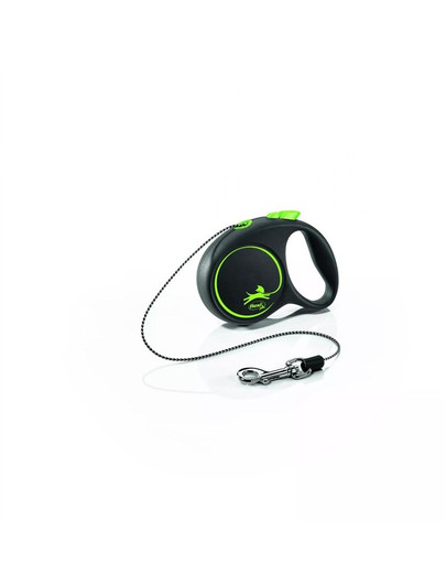 FLEXI Laisse automatique Black Design M Corde 5m Vert